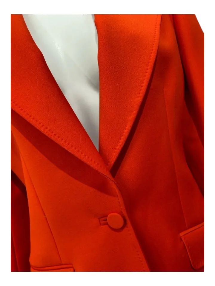 Gabriela Hearst Size XS Orange Wool One Button Flat Pockets Blazer Pant Set