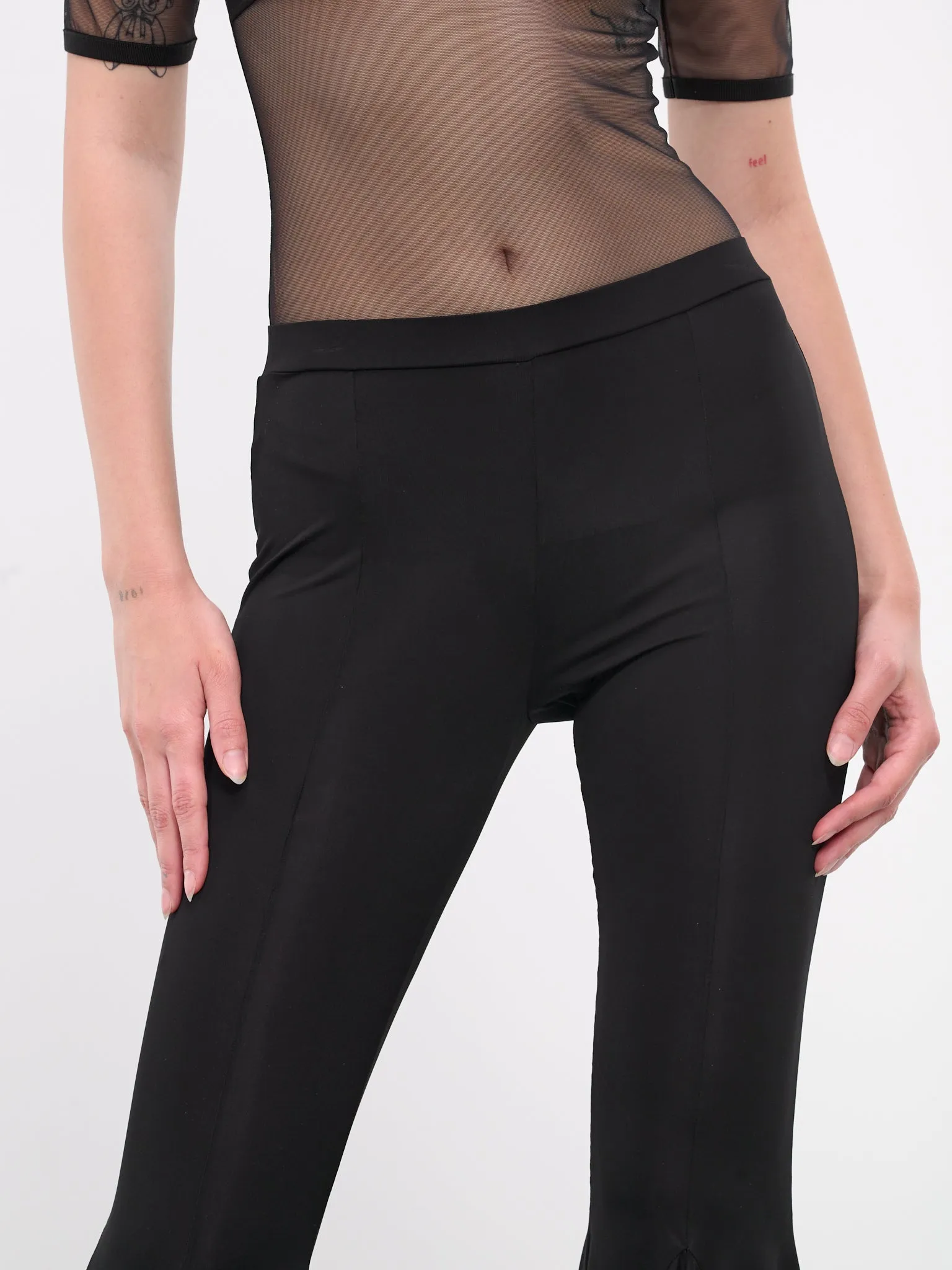 Georgette Flare Trousers (TRS043-BLACK)