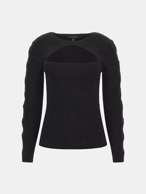 Guess Laurel Micro Sequin Sweater - Black