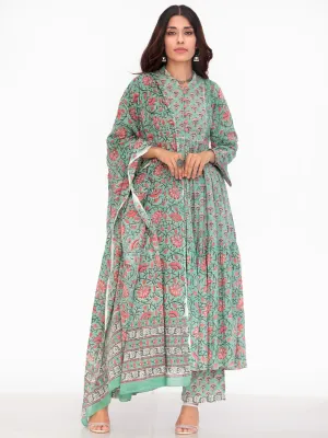 Harit Andaz Set Of Flared Kurta Pants Dupatta