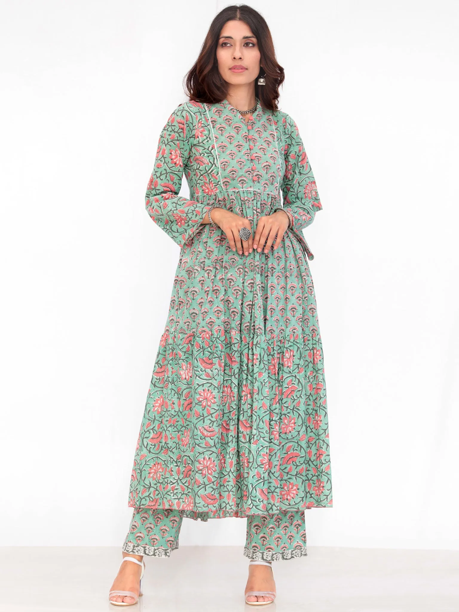 Harit Andaz Set Of Flared Kurta Pants Dupatta