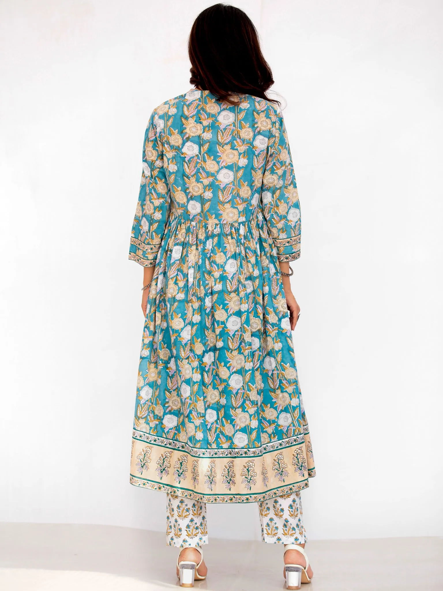 Harit Samah Set Of Flared Kurta Pants Dupatta