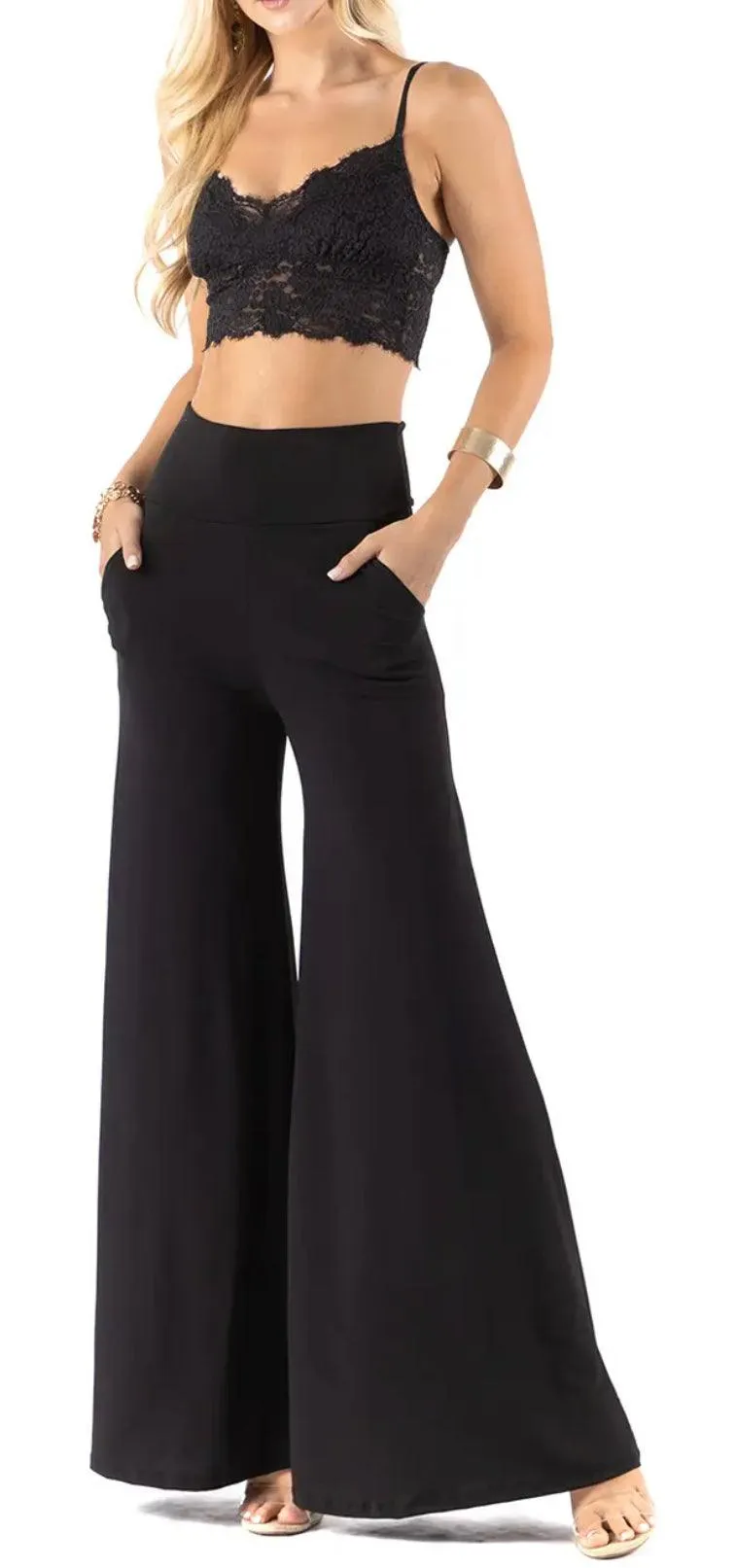 High Waist Plus Size Palazzo Pants WP1001