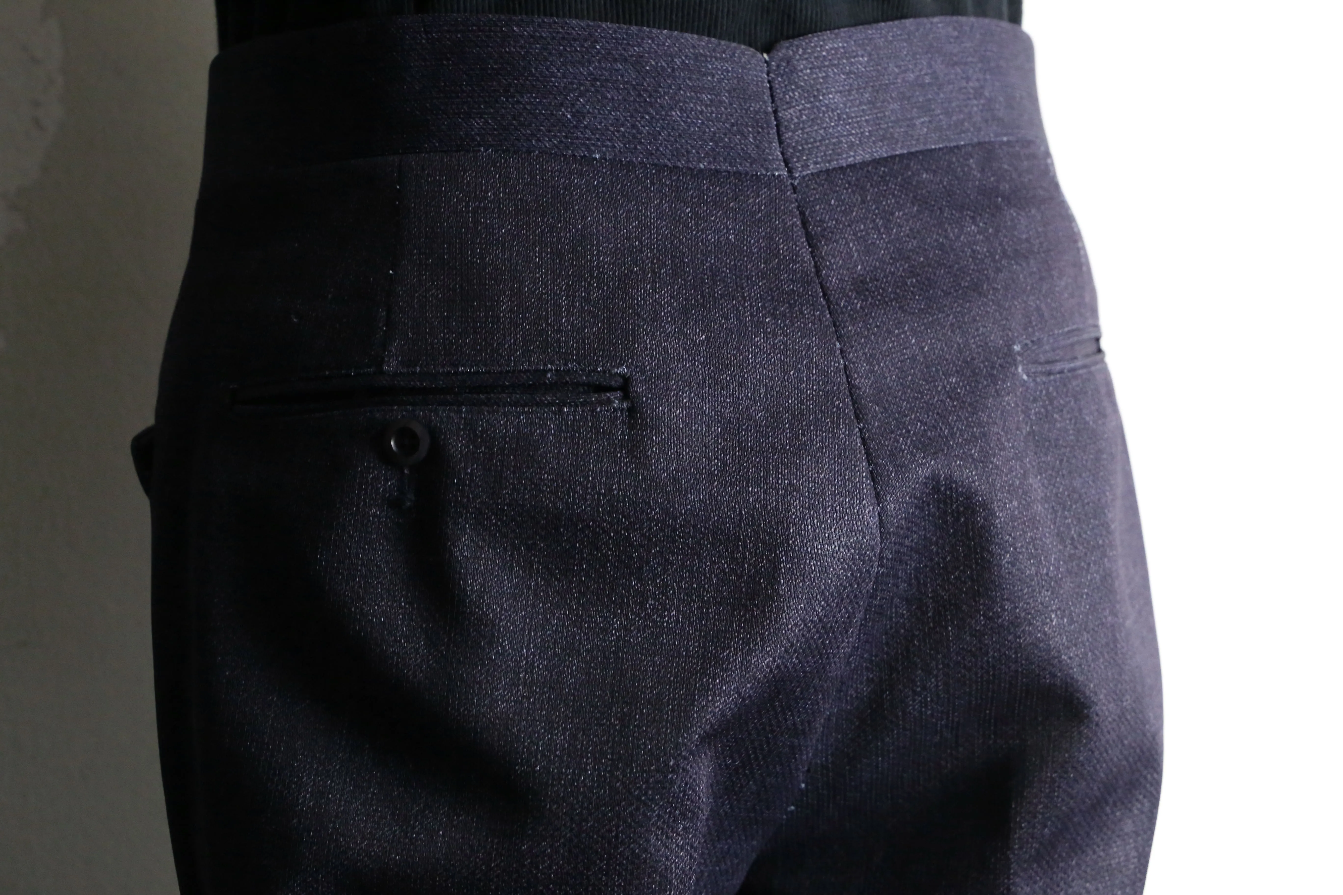 Indigo blue color semi flare slacks