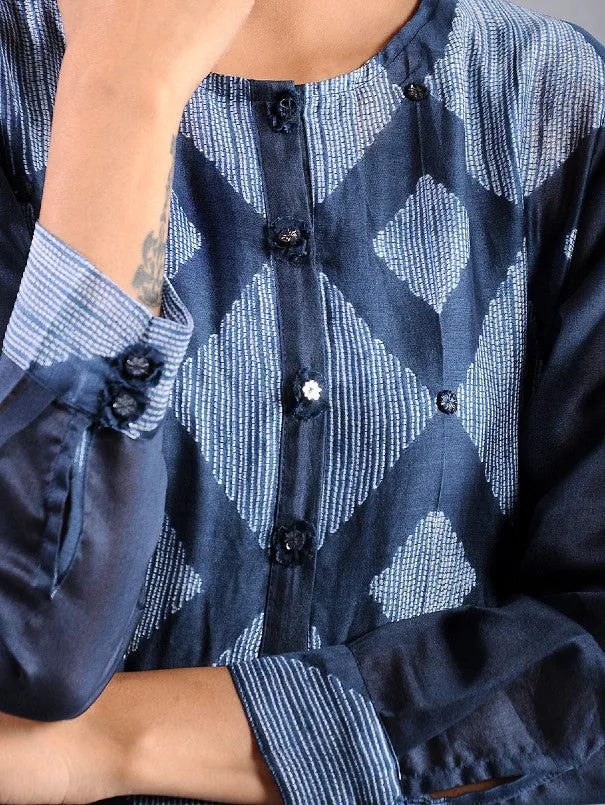 Indigo Shibori Kurta (Set of 2)