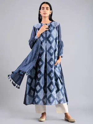 Indigo Shibori Kurta (Set of 2)