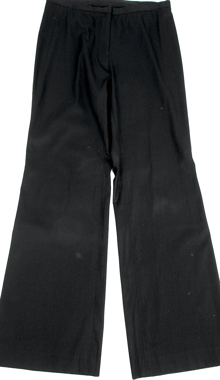 Jean-Paul GAULTIER Paris. FEMME. Black Wool Nylon Flared Pants