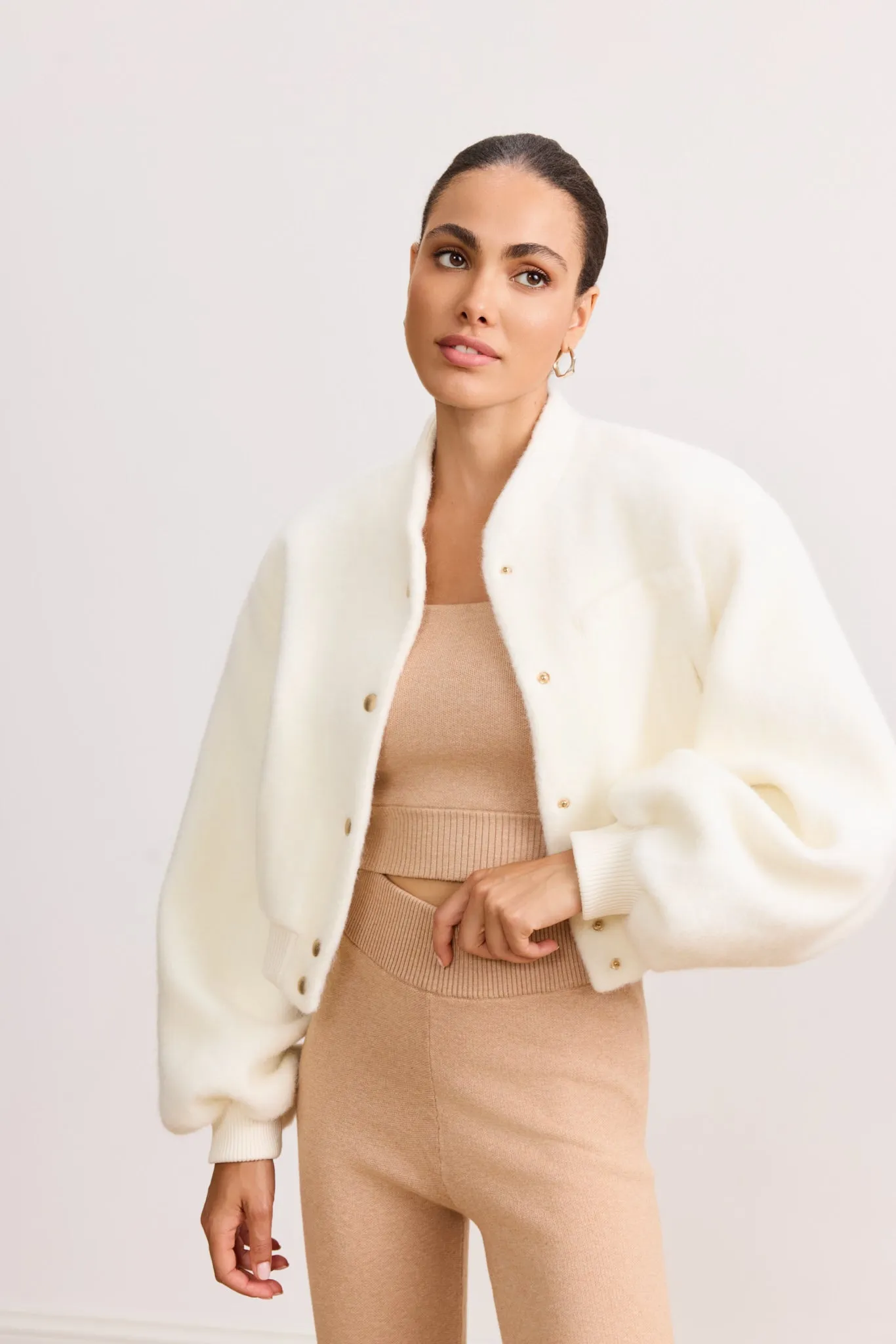 JOLIE vegan mohair jacket - Marshmellow