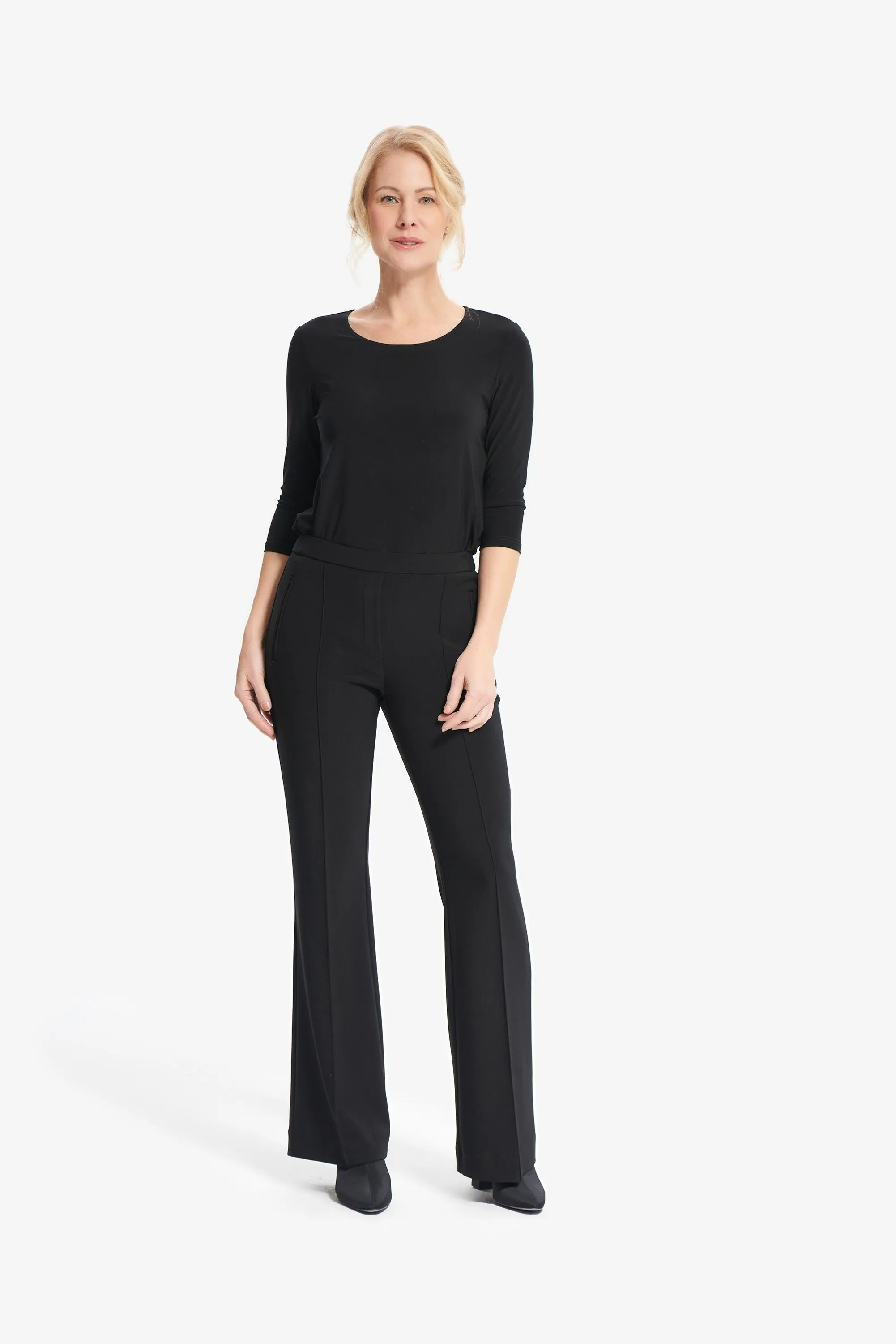 Joseph Ribkoff Pintuck Flared Trousers