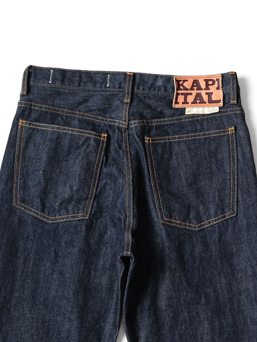 Kapital 14oz Denim 5P RAT FLARE Pants - One Wash Indigo