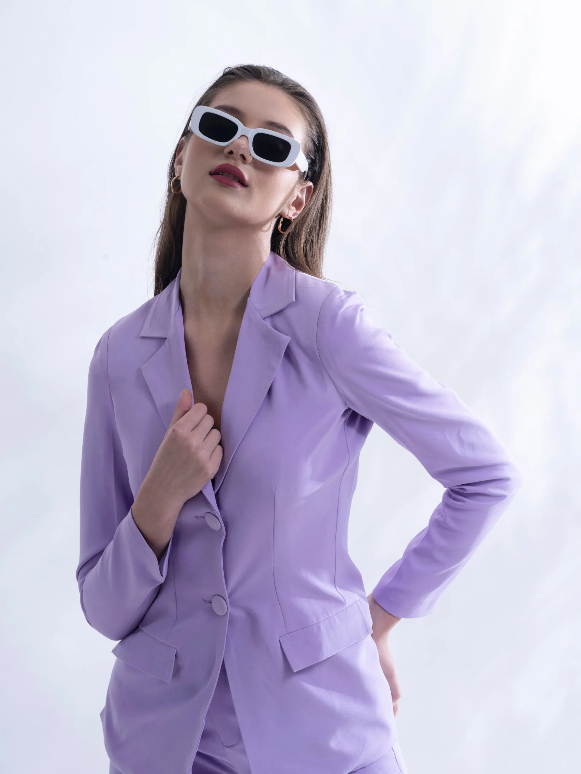 Ladies Powersuit- Lavender blazer with straight pants