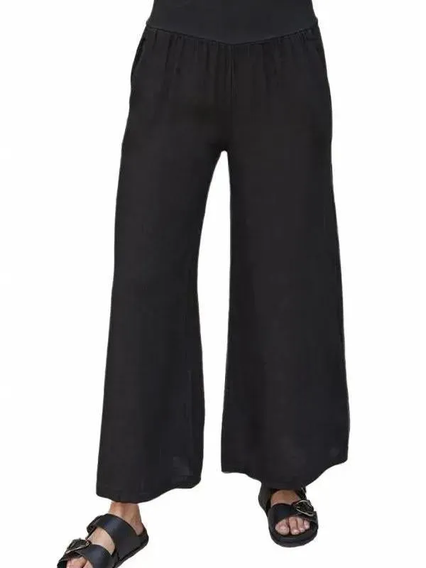 Linen Wide Leg Pant w Pockets