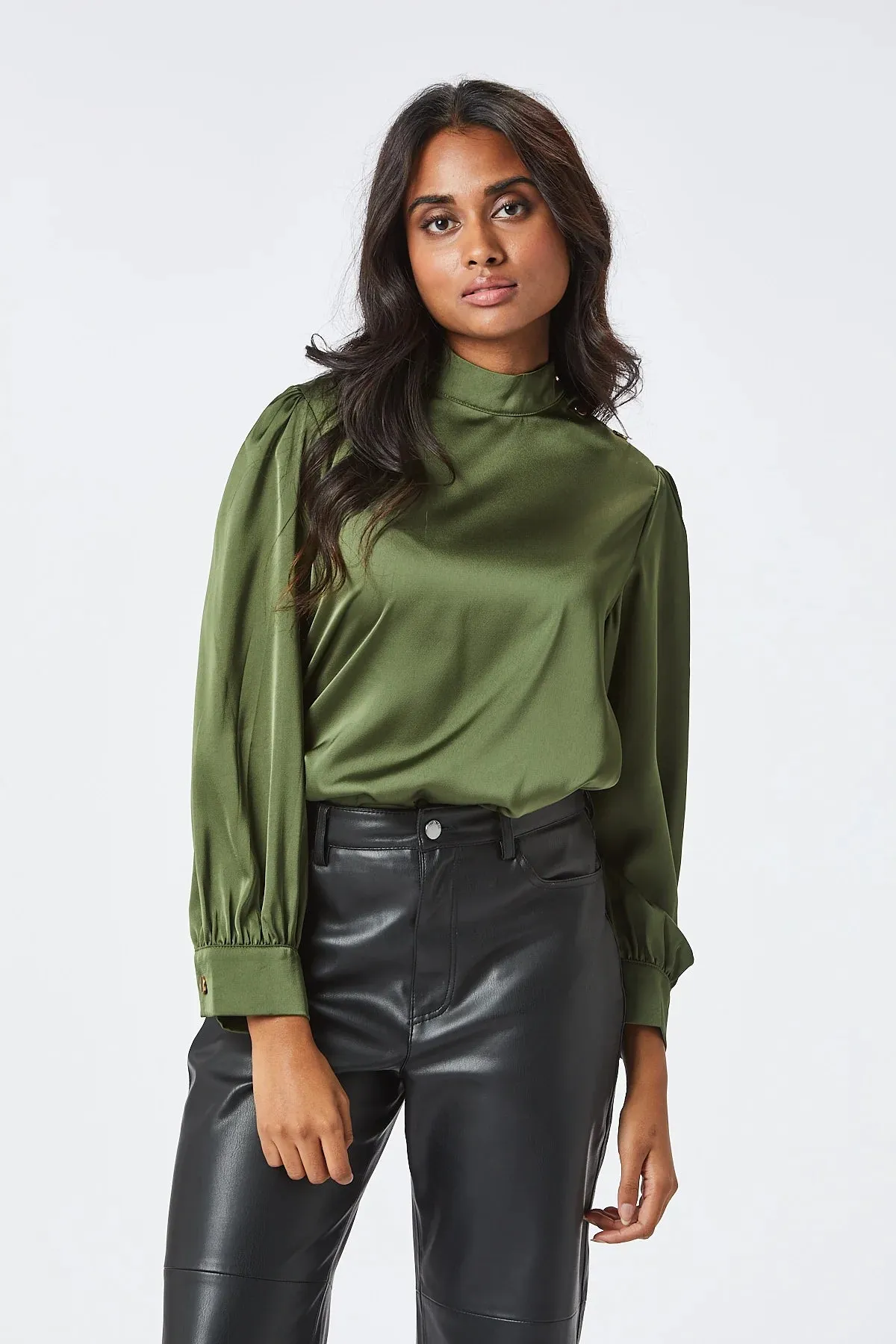 Loan Satin Blouse (Vert)