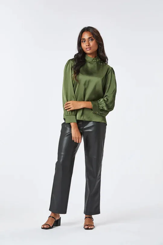 Loan Satin Blouse (Vert)