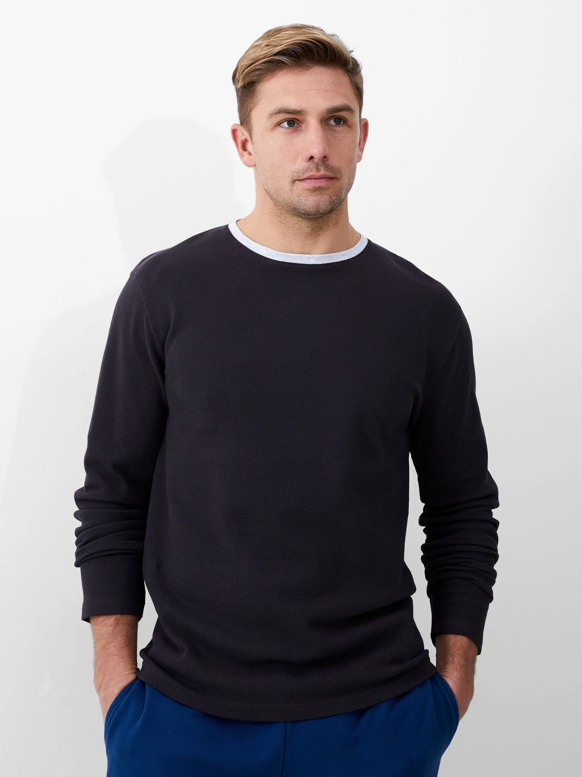 Long Sleeve Popcorn Crew Neck Jumper