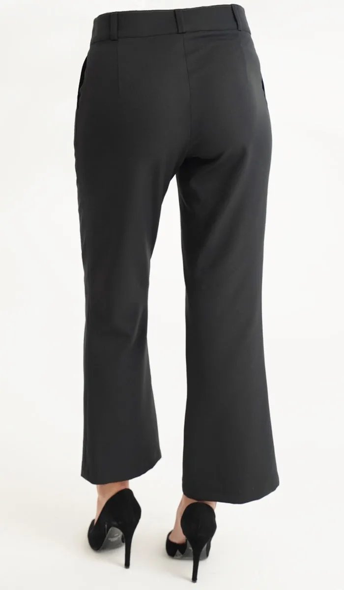 Lyla Tailored Stretch Flared Dress Pants - Black