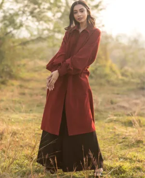 Maroon Relaxed Shirt Set