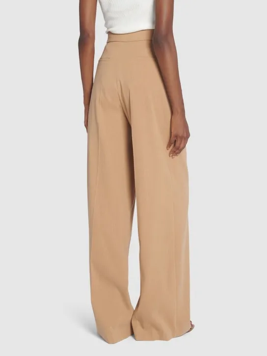 Max Mara   Double cotton crepe wide pants 