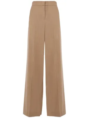 Max Mara   Double cotton crepe wide pants 