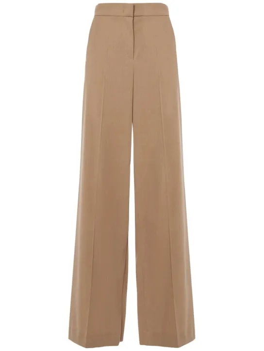 Max Mara   Double cotton crepe wide pants 