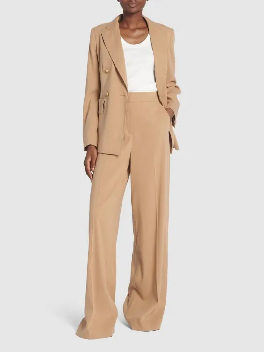 Max Mara   Double cotton crepe wide pants 