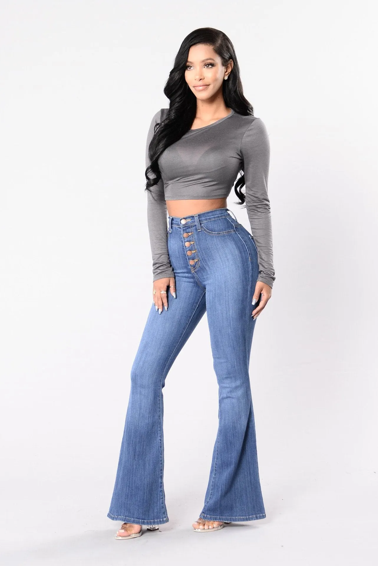 Medium Flare Skinny Denim Jeans