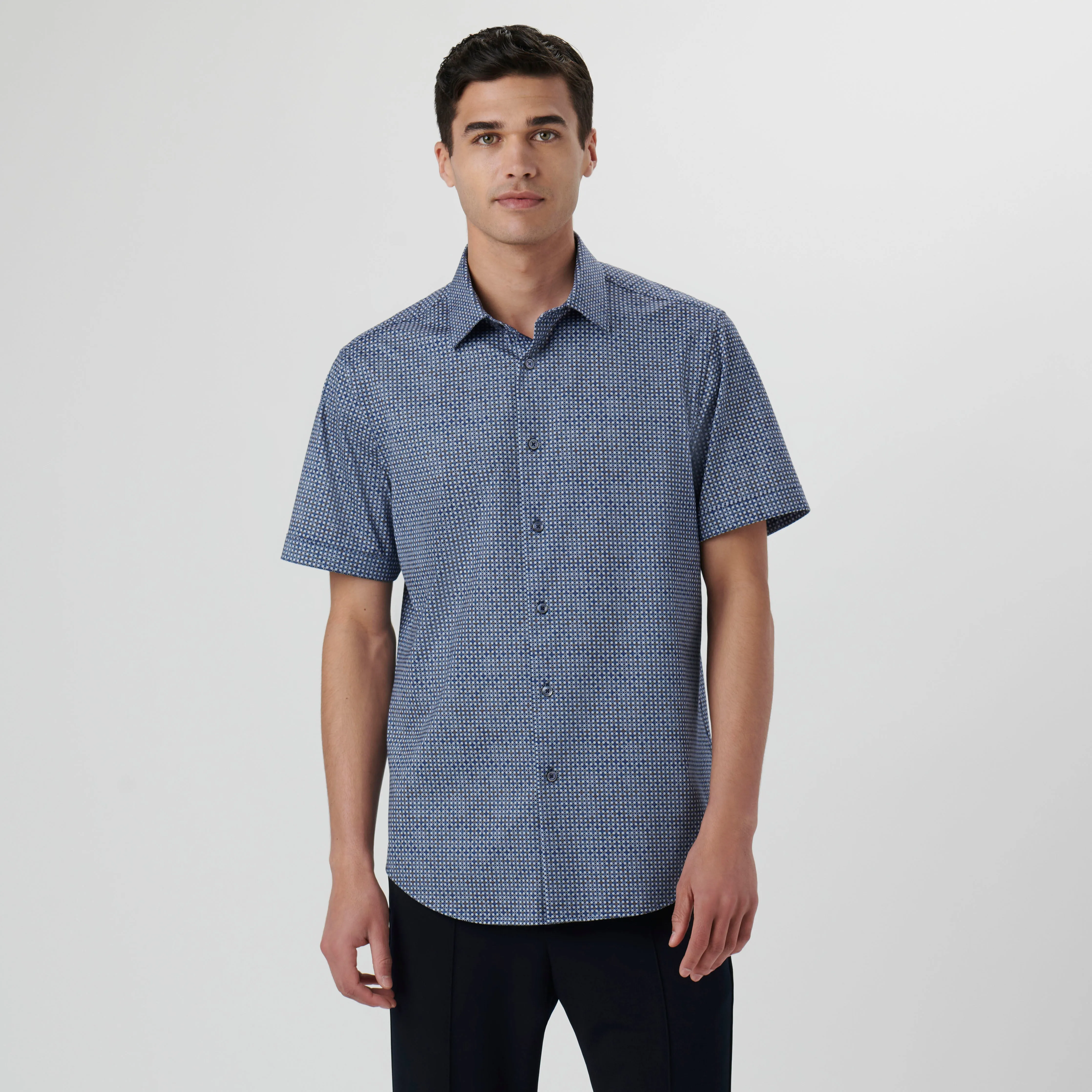 Miles Geometric OoohCotton Short Sleeve Shirt