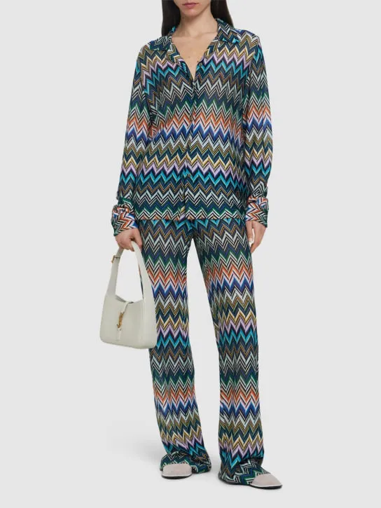 Missoni   Chevron lurex wide pants 