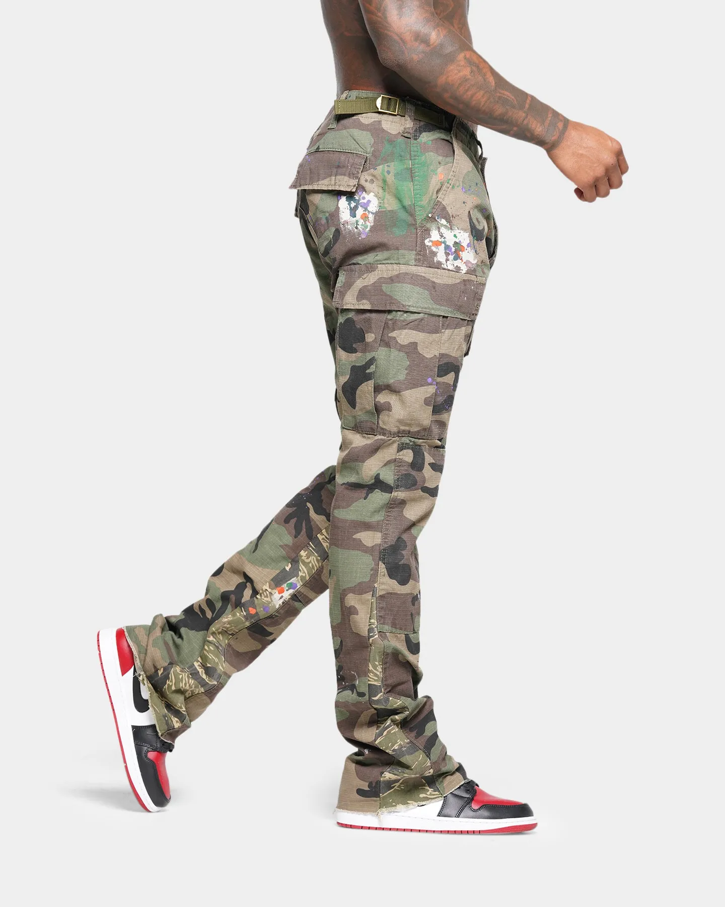 MNML Bootcut Contrast Cargo Pants Camo