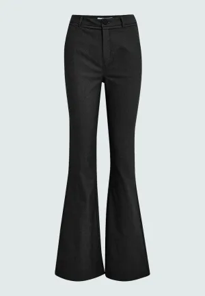 MSCarma Flared Denim Pants - Black denim