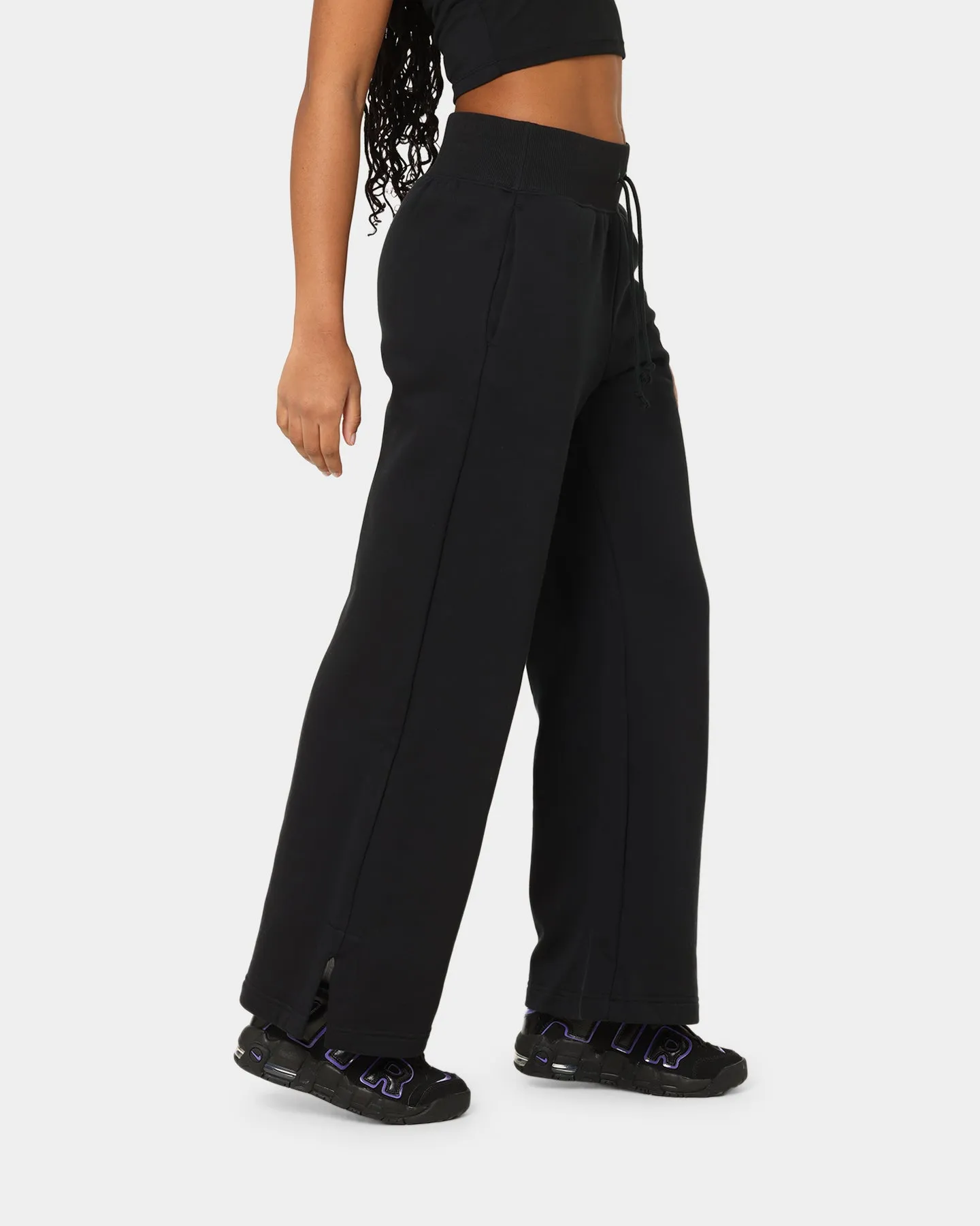 Nike Women's Sportswear Phoenix Fleece High Waisted Wide Leg Sweat Pants Black/Sail