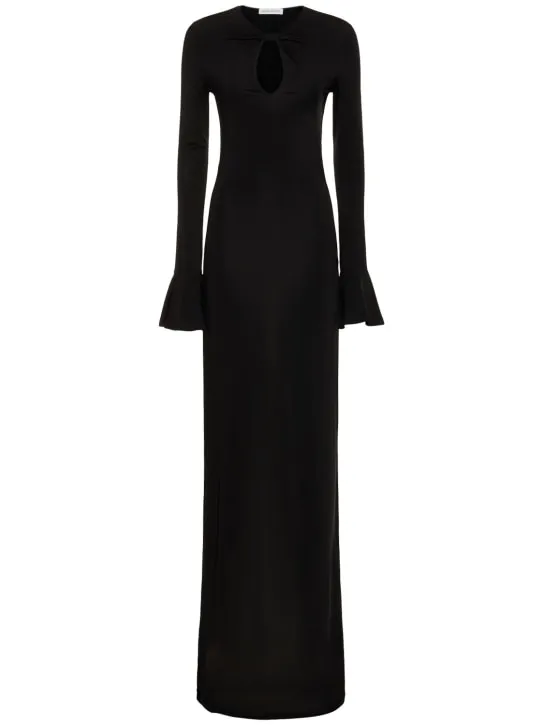 Nina Ricci   Flared cuff cutout jersey long dress 