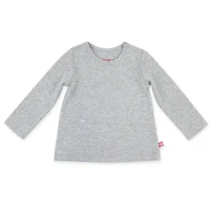 Organic Cotton Long Sleeve Swing Tee - Heather Gray