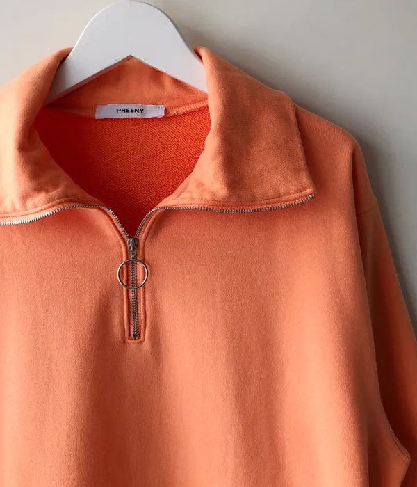 PHEENY/FRENCH TERRY HALF ZIP P/O(ORANGE)