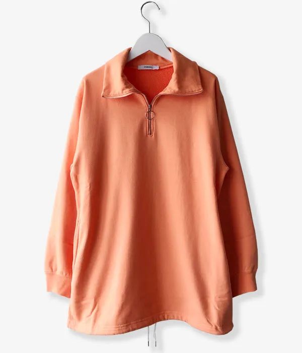 PHEENY/FRENCH TERRY HALF ZIP P/O(ORANGE)