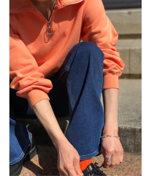 PHEENY/FRENCH TERRY HALF ZIP P/O(ORANGE)