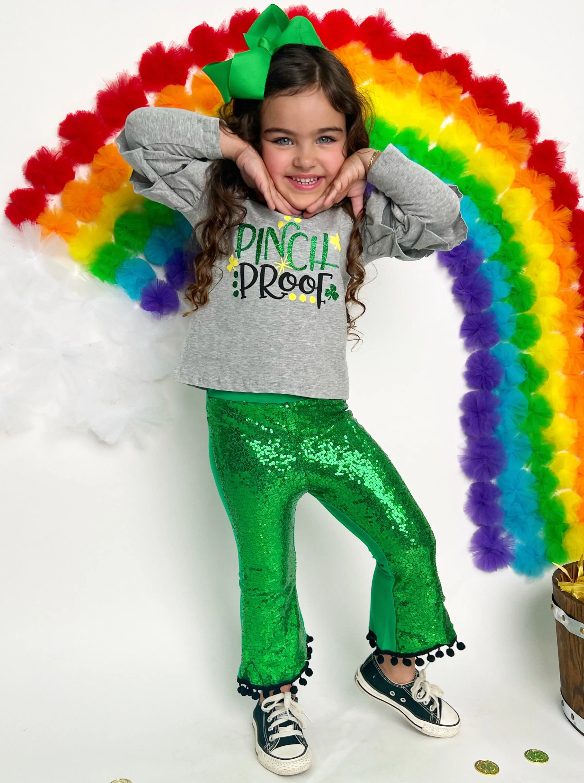 Pinch Proof Top and Sequin Pants Set