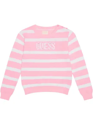 Pink White Stripes Long Sleeve Jumper (2-7)