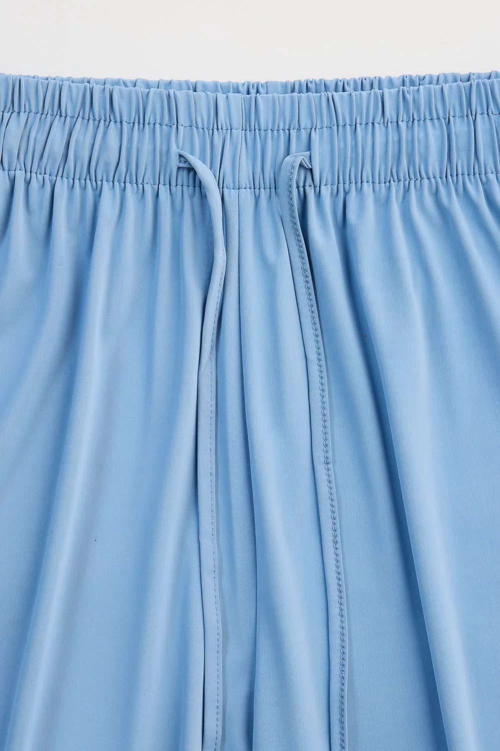 Powder Blue Elasticated Flared Korean Pants