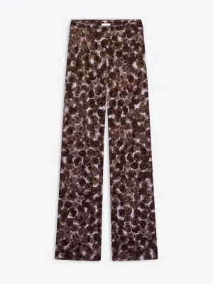 Printed velvet pants