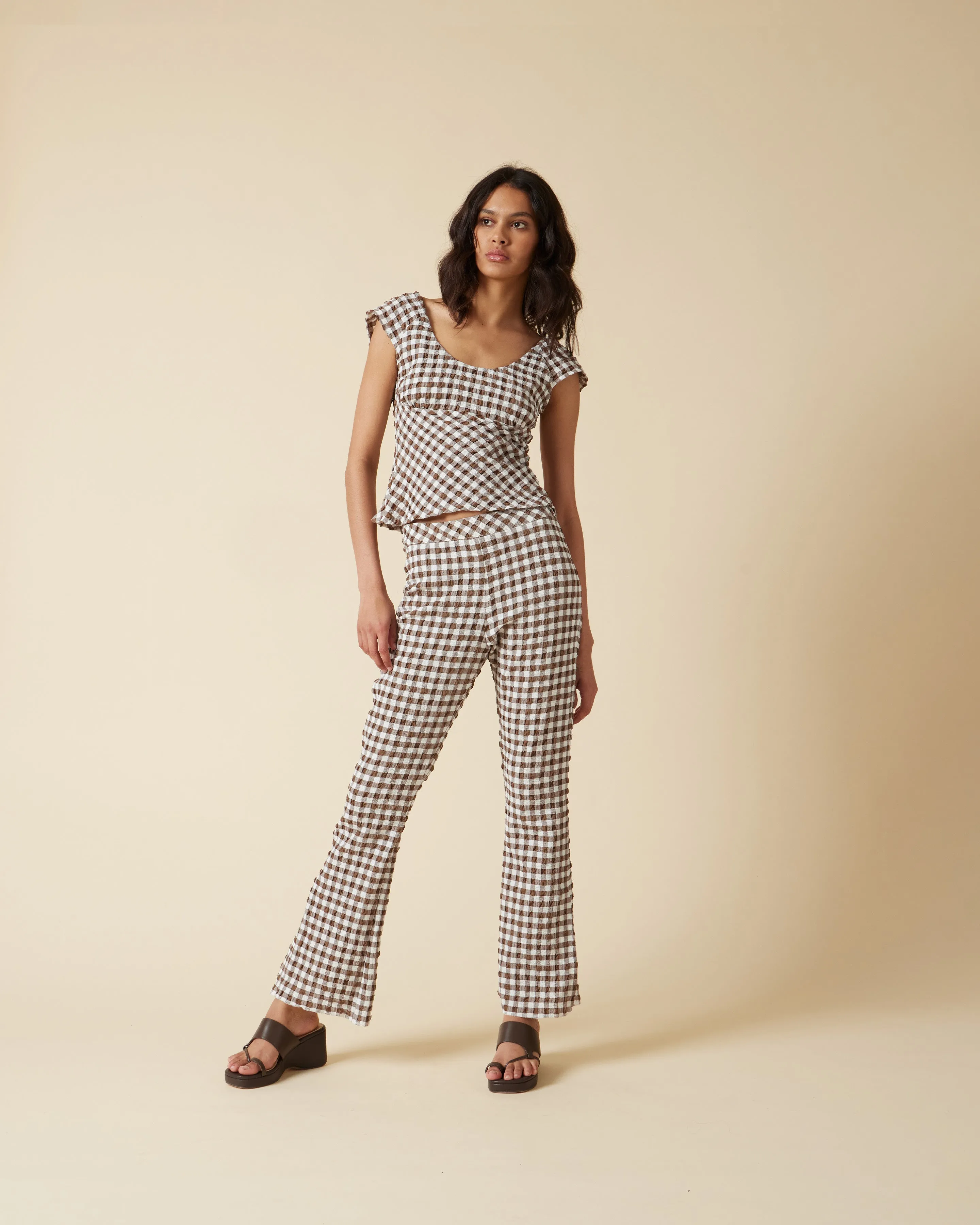 PRISM PANT BROWN GINGHAM