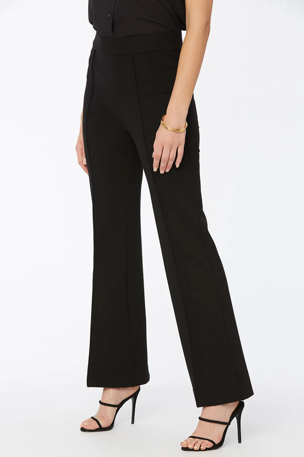 Pull-On Flared Pants - Black