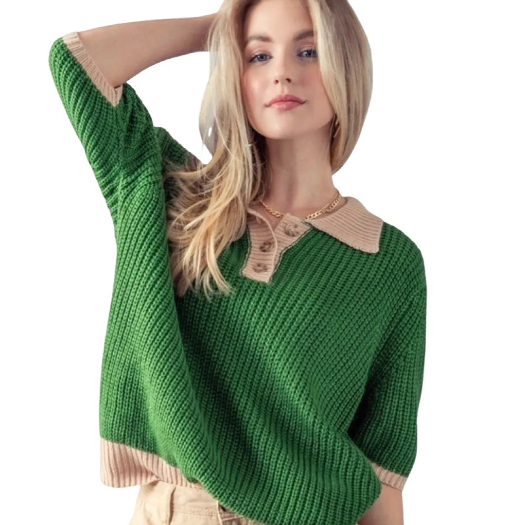 Quarter Button Sweater (More Colors)