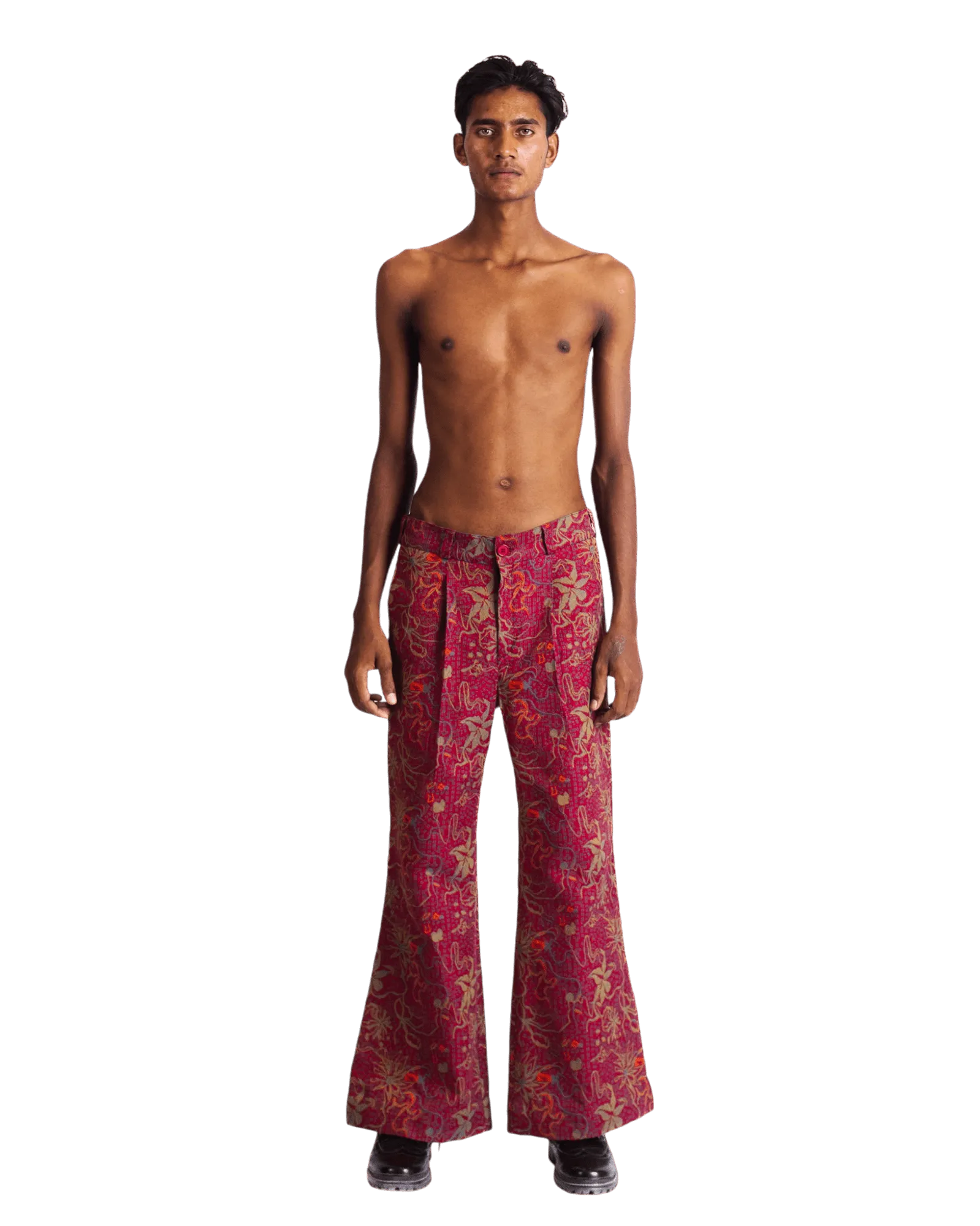 "TANGERINE" JACQUARD WOVEN TROUSERS