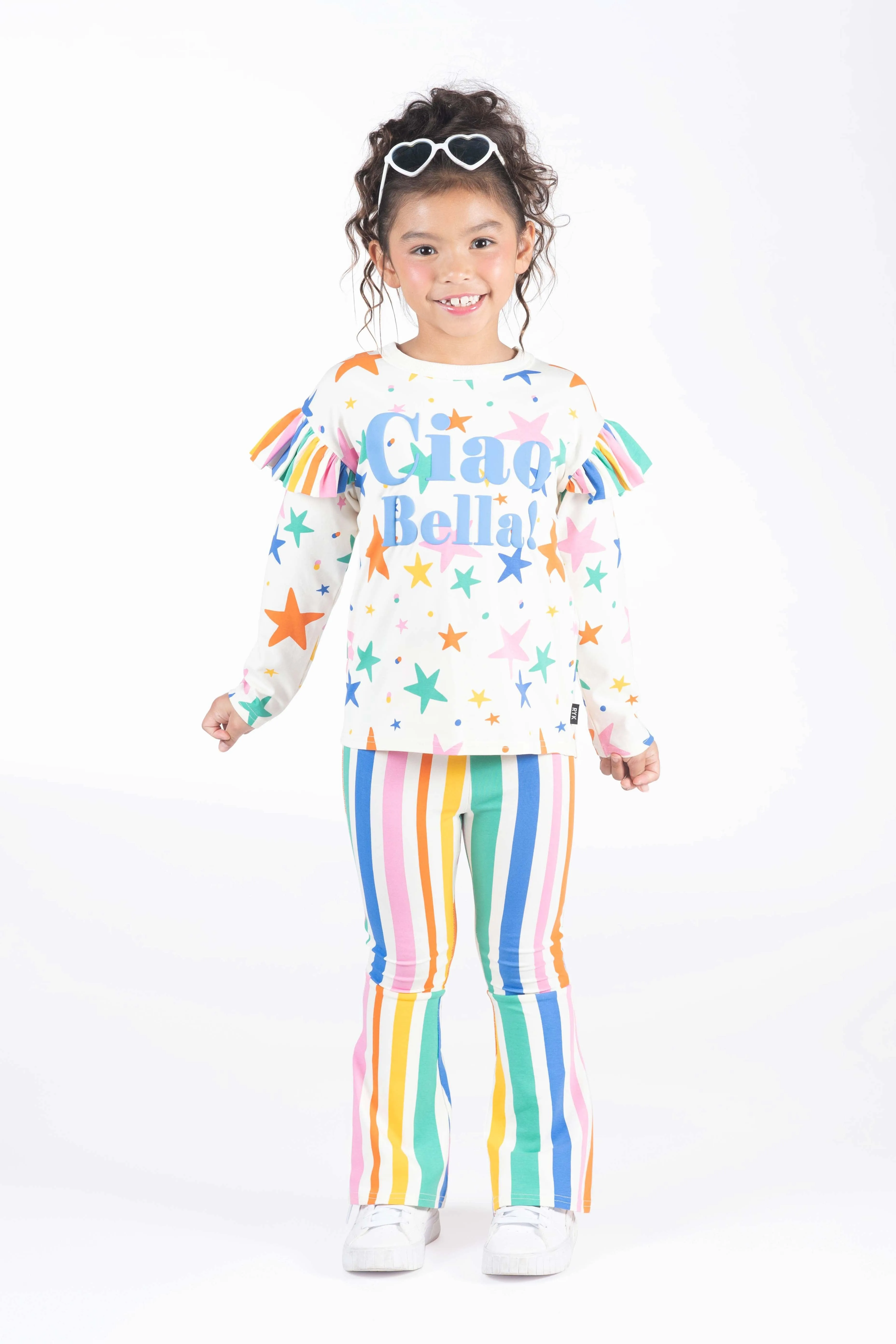 Rainbow Stripes High Waisted Flared Pants