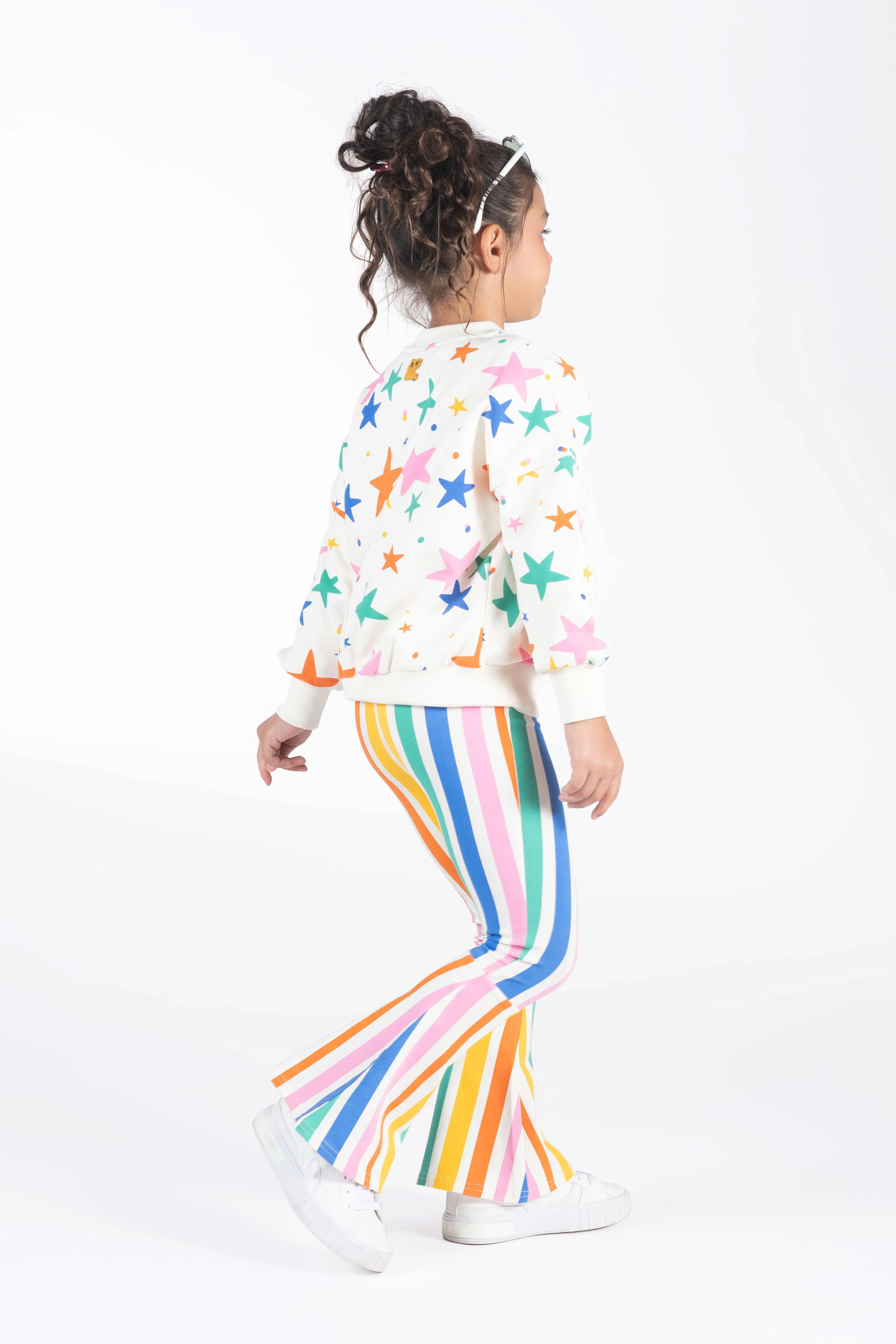 Rainbow Stripes High Waisted Flared Pants