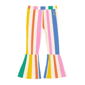 Rainbow Stripes High Waisted Flared Pants