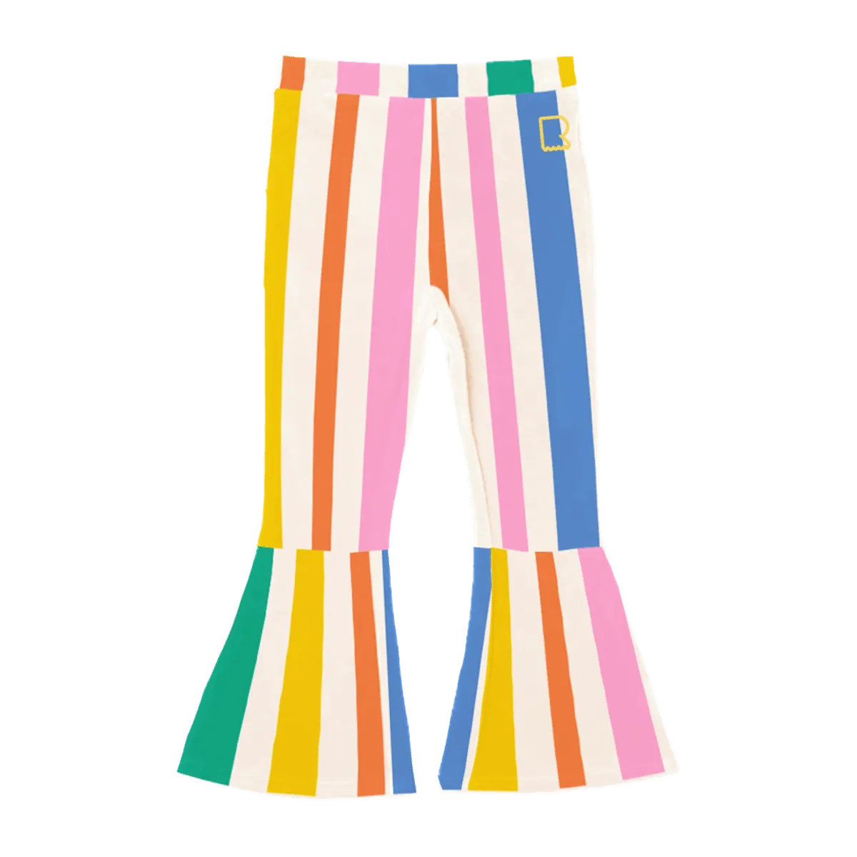 Rainbow Stripes High Waisted Flared Pants