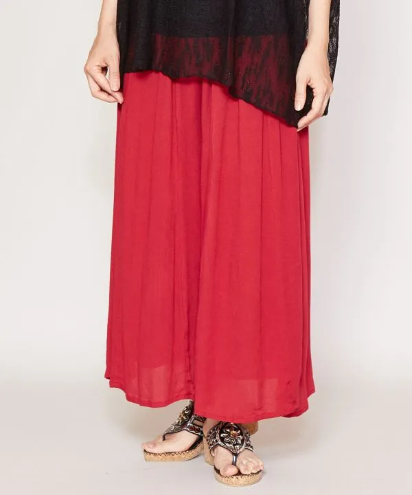 Rayon Crepe Flare Wide Leg Pants