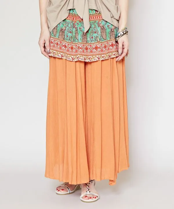 Rayon Crepe Flare Wide Leg Pants